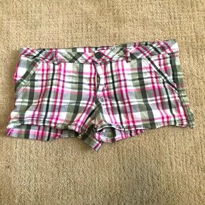 Arizona plaid pink, green and white shorts size 15
